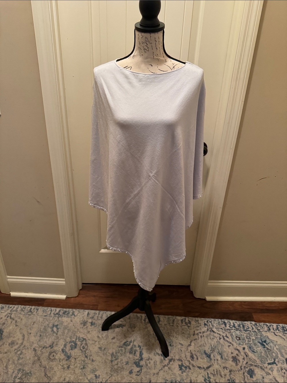 Soft Cotton Light Lavender Women's Cape Poncho - Elegant Layering